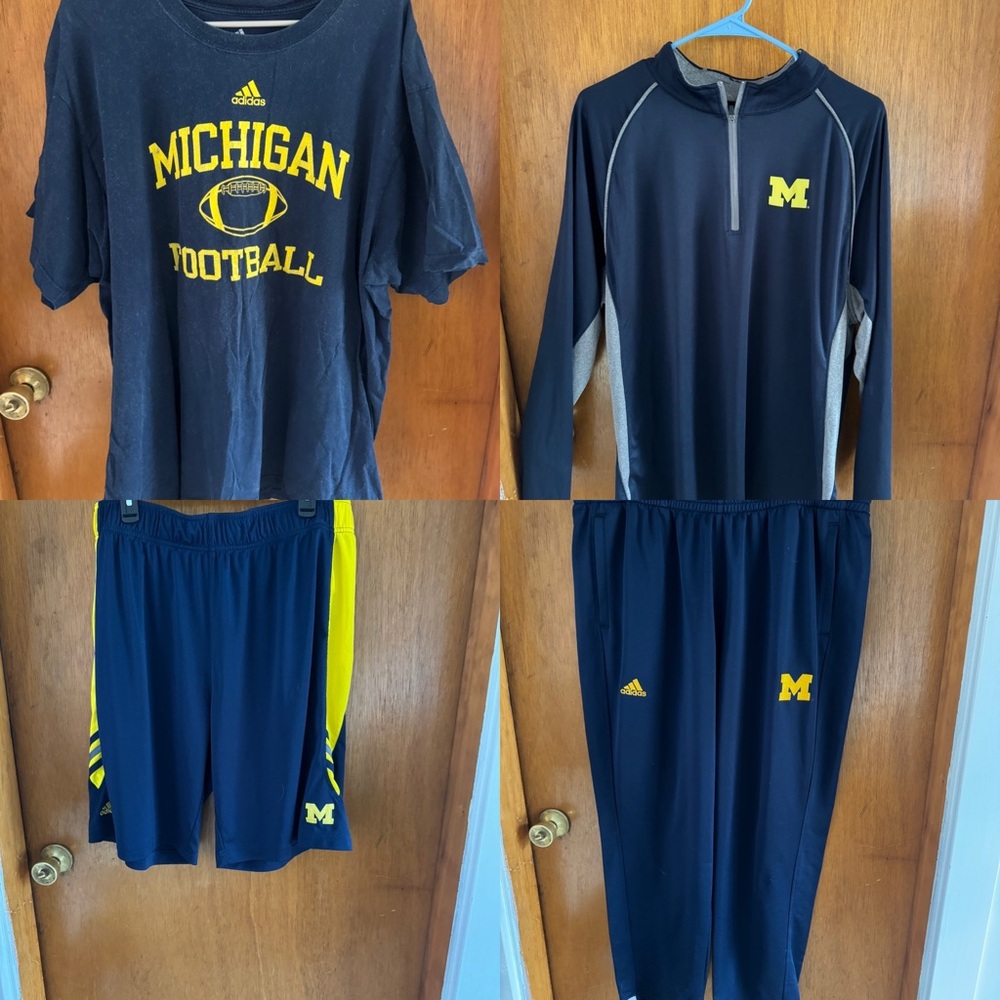 adidas Navy and Maize Michigan Football Athletic Set